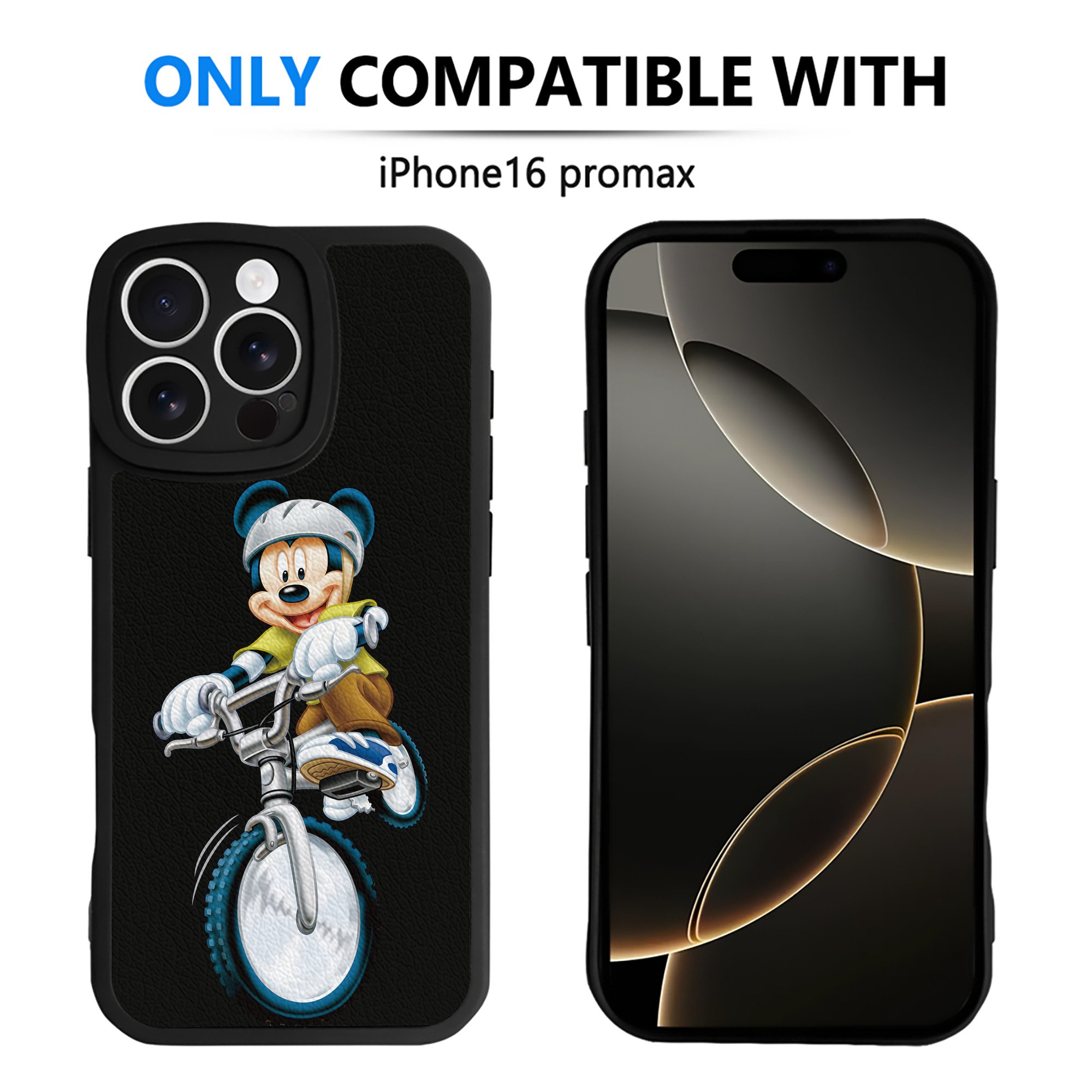 （画像用） ミッキーマウス Mickey Mouse 【iPhone 16シリーズ対応】シリコンスマホケース（レザー調） 材質：シリコン